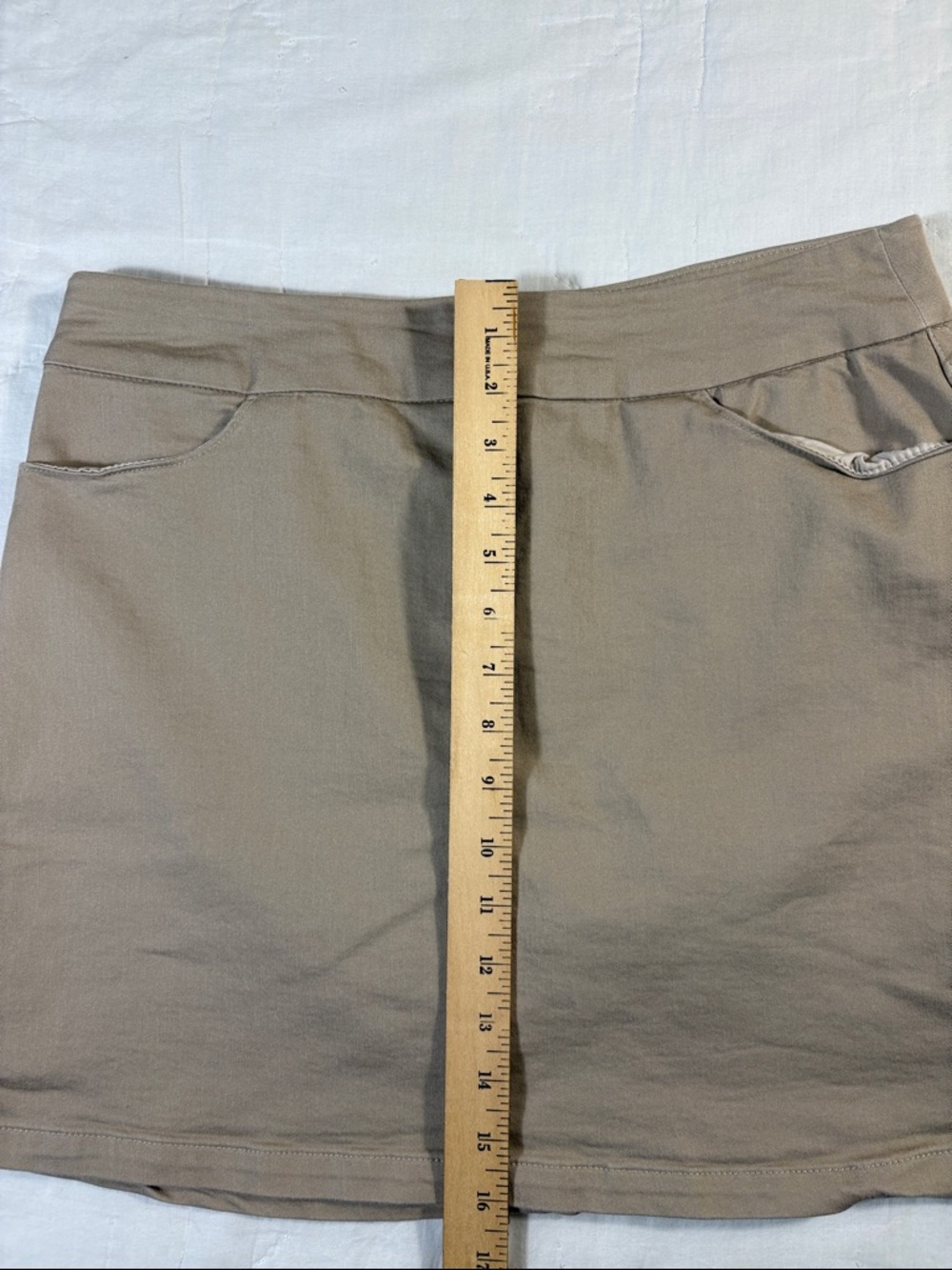 Briggs New York Petite 8P Tan Comfort Waistband Skort Coastal Grandma Mini Skirt - Picture 5 of 10